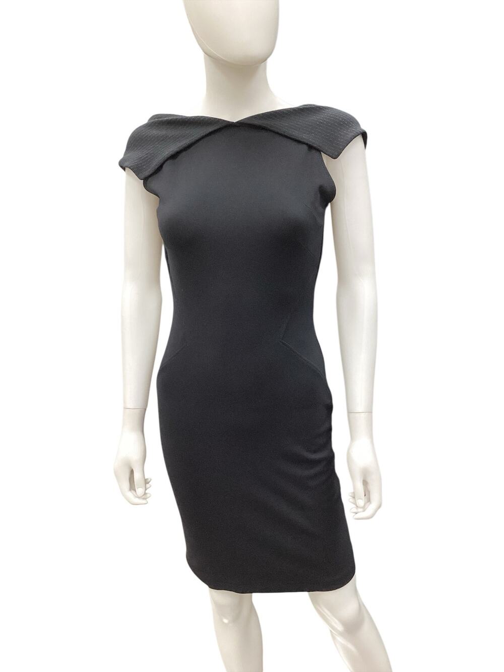 Versace Collection Dress Women’s Size M Sleeveless Collar Bodycon Deep Cut Back